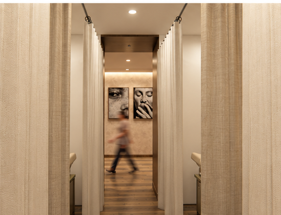 Architectural rendering of Newgen Pain Medicine — Treatment Corridor