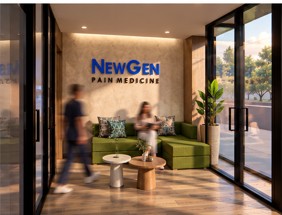 Architectural rendering of Newgen Pain Medicine — Waiting Area
